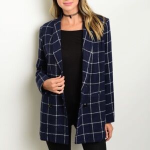 Trendy boutique Navy Windowpane Blazer